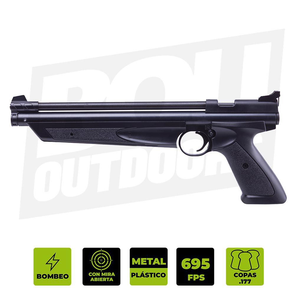 Defender Xtreme CP1-M 0.217 in Calibre 500fps Pistola de aire  Cuerpo de madera : Deportes y Actividades al Aire Libre