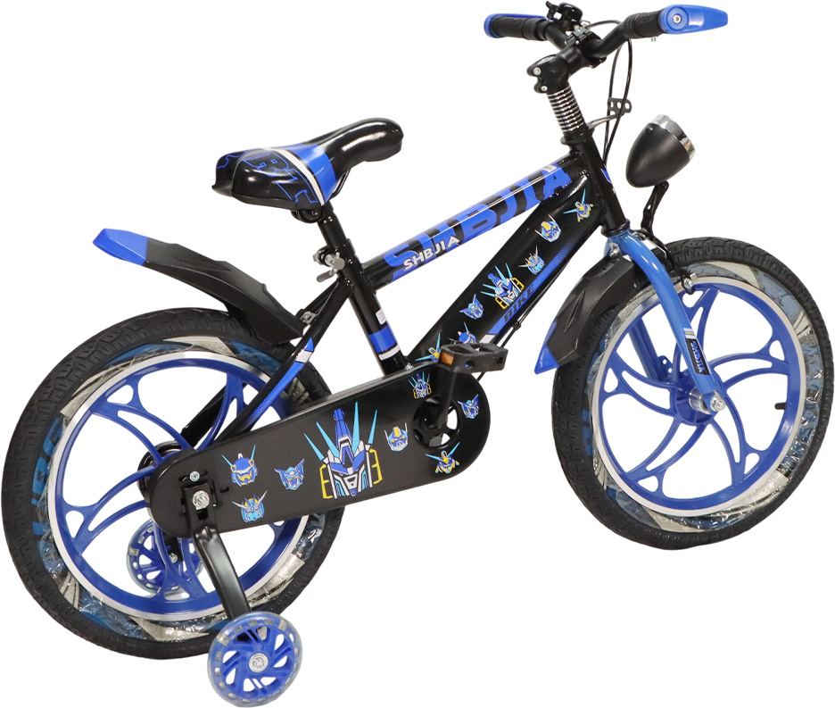 BICICLETA NIÑO SHBEJIA MTB RIN 16 AZUL NEGRO CON LAMPARA TKR