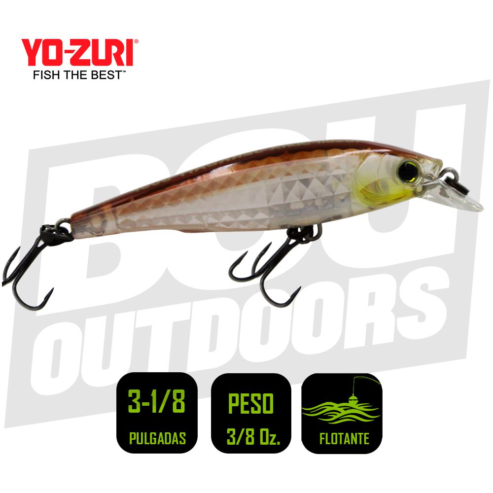 YO-ZURI 3DR-X JERKBAIT SP 80MM 3 1/8 PULG 3/8 OZ GHOST SMELT R1437-GSSM