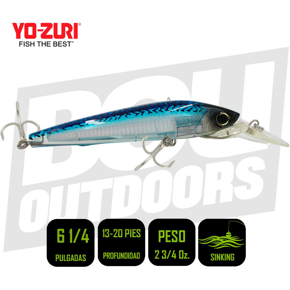 YO-ZURI 3D MAGNUM S 160MM 6 1/4 PULG 2 3/4 OZ BLUE MACKEREL R1457-CPBM