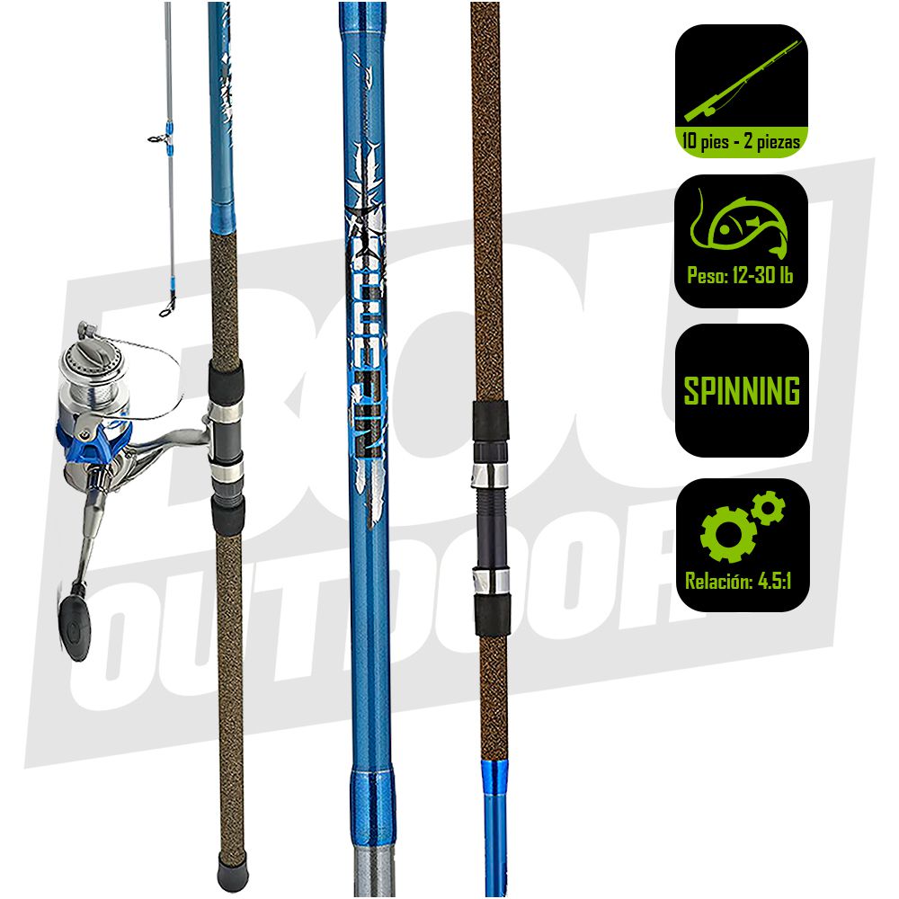 SPINNING COMBO BLUEFIN HURRICANE 10 PIES BF102S/3170