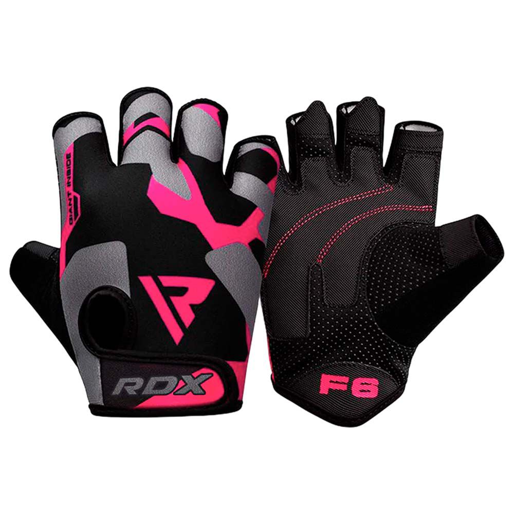 GUANTES PARA PESAS RDX F6 NEGRO/ROSA-S WGS-F6P-S