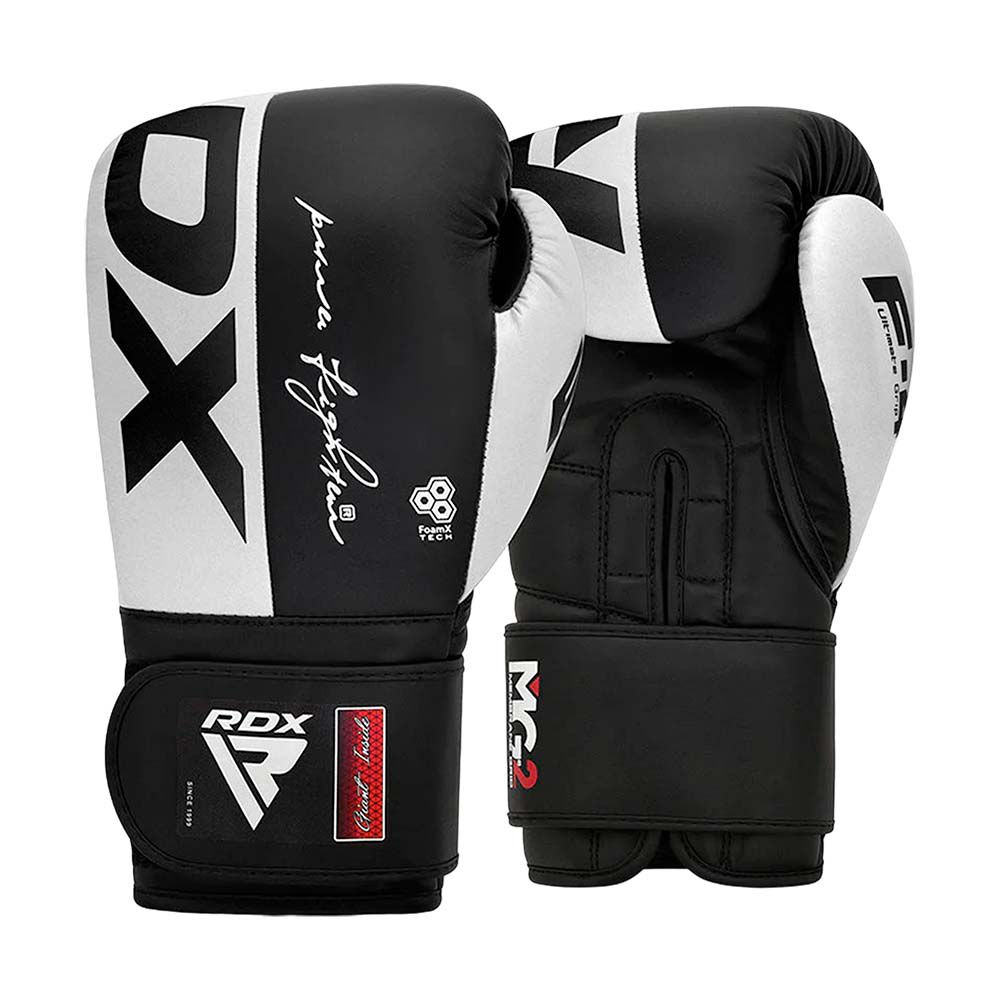 GUANTE BOXEO RDX REX F4 BLANCO/NEGRO 16OZ BGR-F4B-16OZ