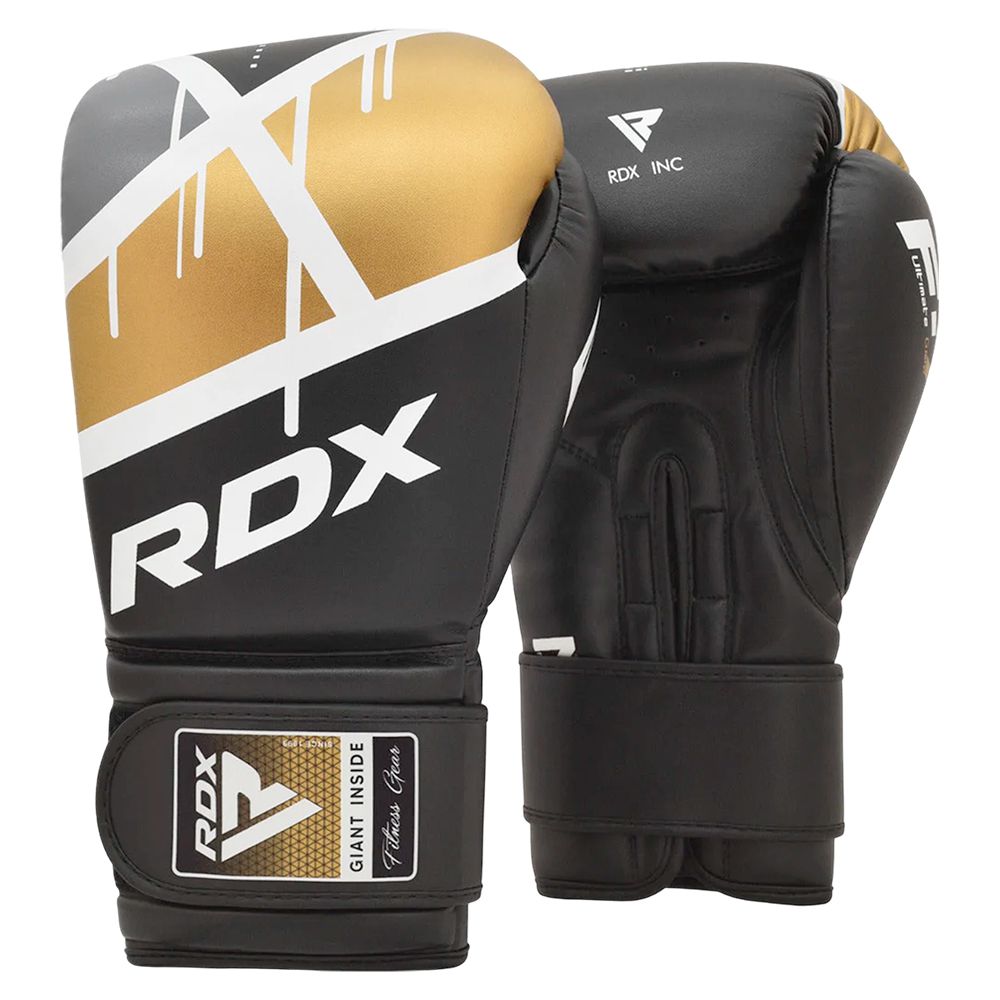 GUANTE BOXEO RDX BGR-F7 NEGRO/DORADO 16OZ BGR-F7BGL-16OZ