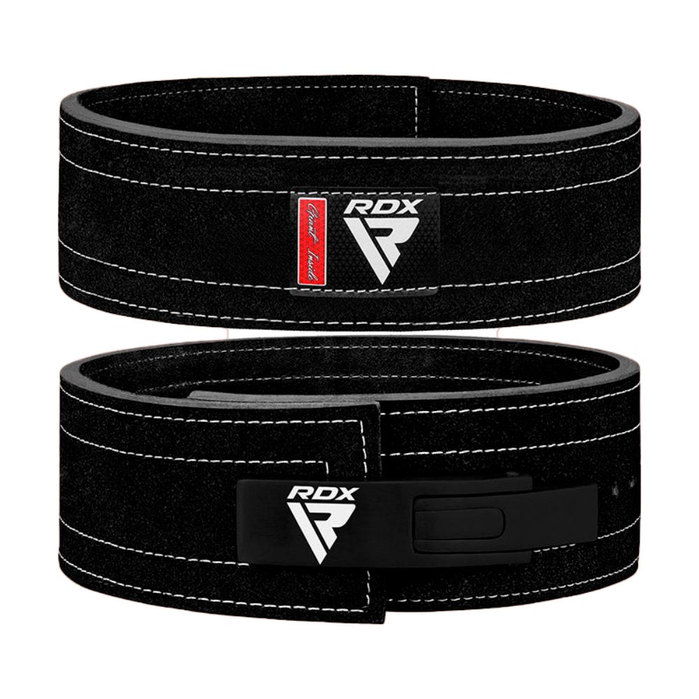 CINTURON PARA LEVANTAMIENTO PESAS RDX PRO CUERO NEGRO PLUS-L WBL-4LB-L+