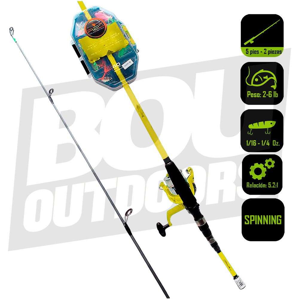 CAÑA PESCA C/CARRETE SPINNING 5 PIES R2FISH TROUT R2F4-TR/ULS
