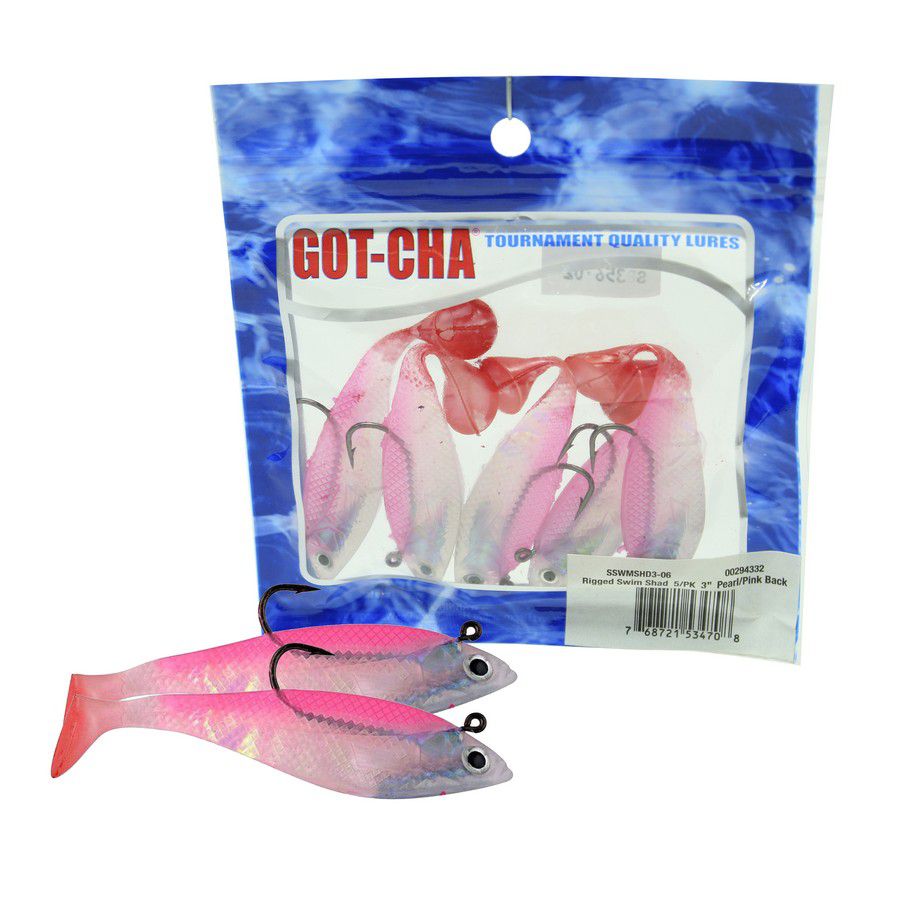 SWIMSHAD RIGGED 3PULG (5) PEARL RED SSWMSHD3-02