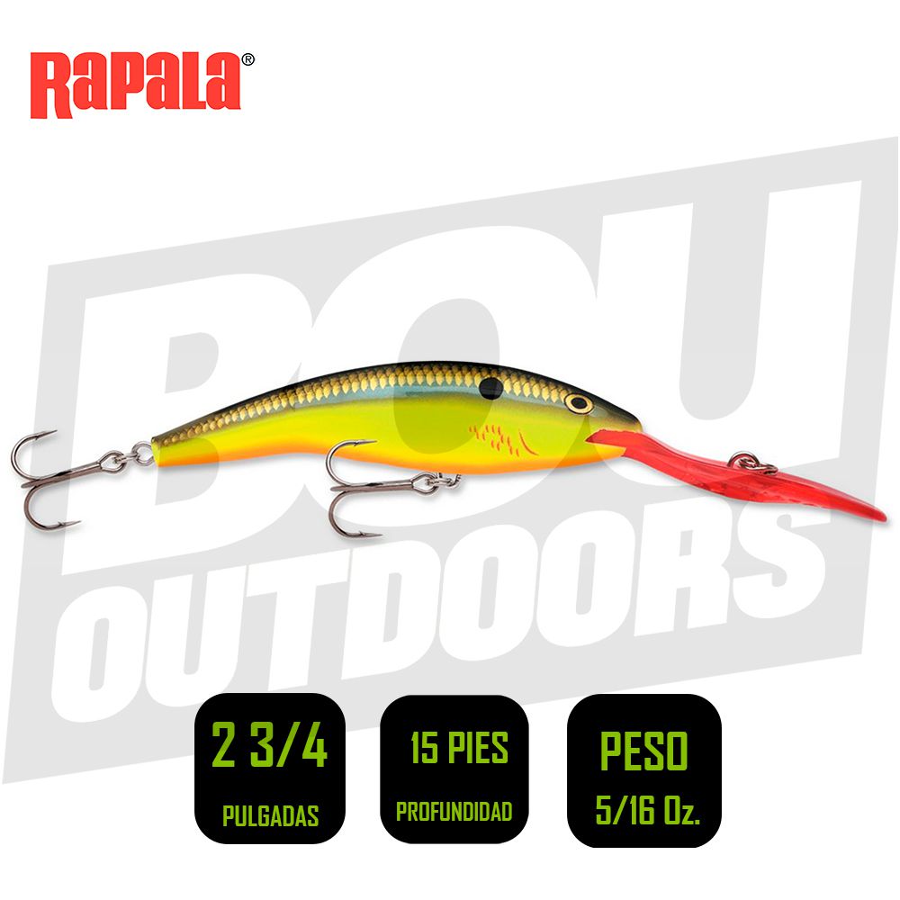 RAPALA TDD07BHO DEEP TAIL DANCER CRANKBAIT 2 3/4PULG 5/16OZ BLEEDING HOT OLIVE FLOATING