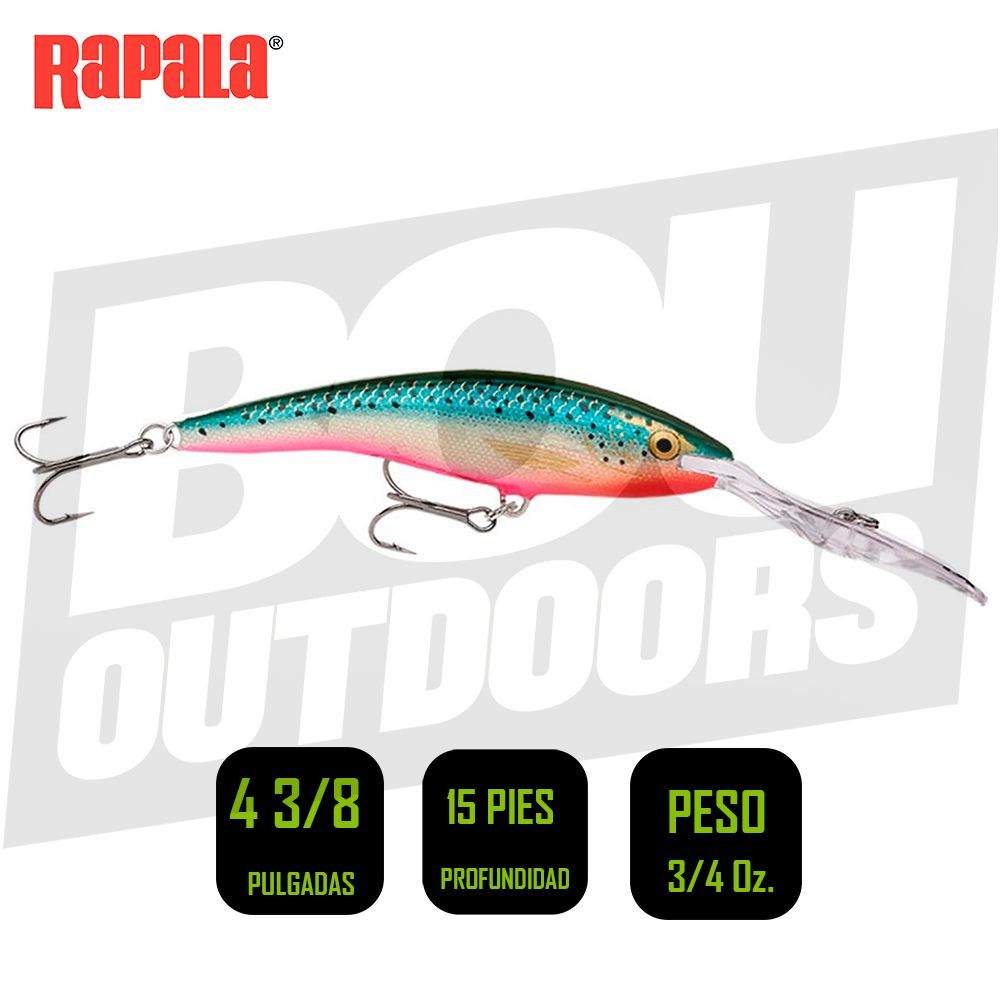 RAPALA TDD11RTF DEEP TAIL DANCER CRANKBAIT 4 3/8 PULG 3/4OZ RAINBOW TROUT FLASH FLOATING