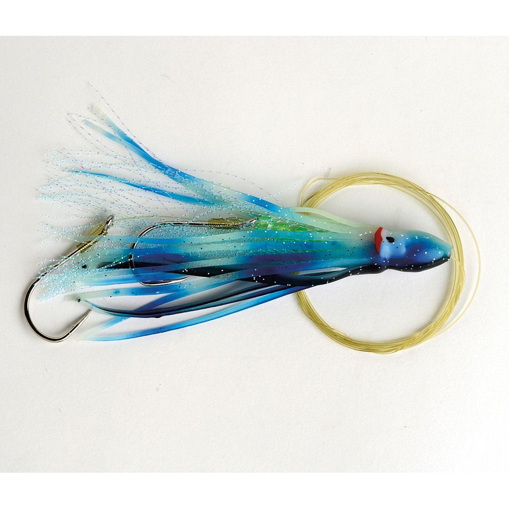 SQUID SKIRT RSQ45-191 RIGGED SUNRISE 4 1/2 PULG GLOW BLUE &amp; BLACK STRIPE