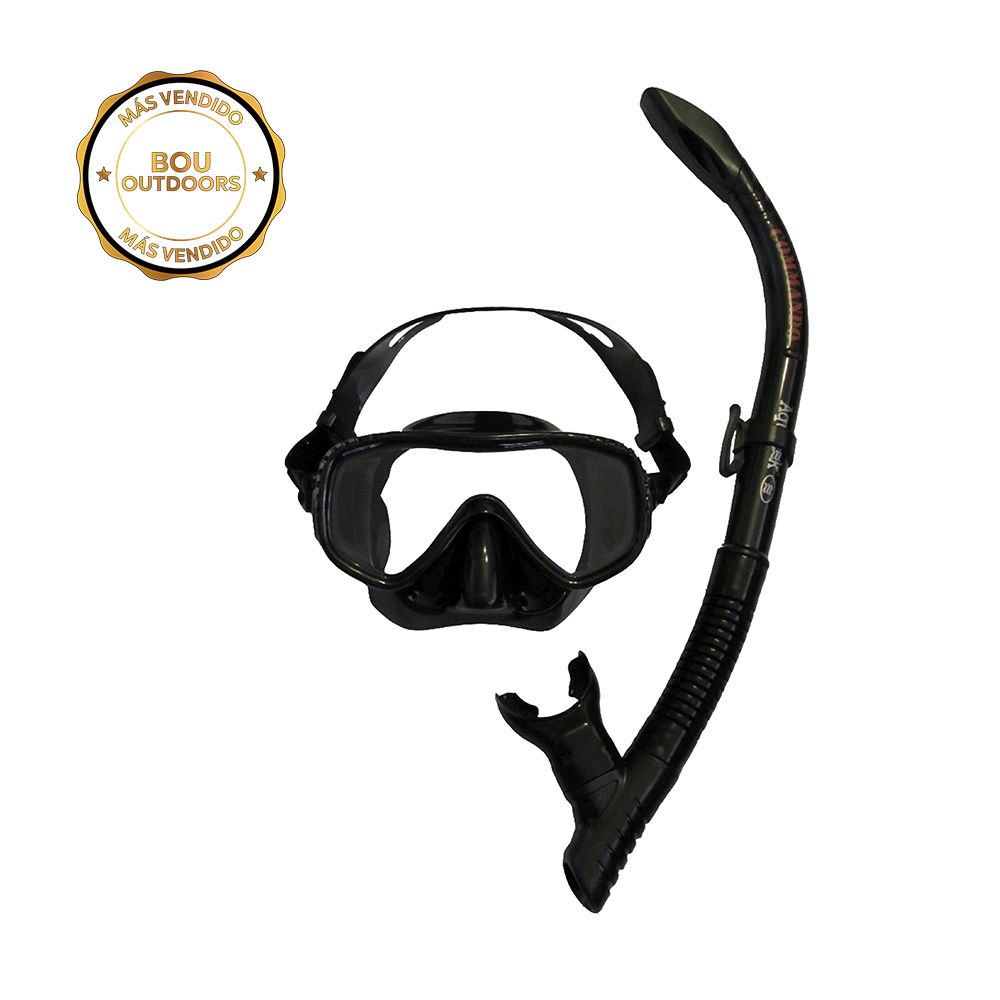 CARETA Y SNORKEL COMANDO AQU-AQC02B-BK