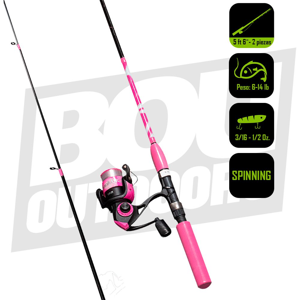 CAÑA PESCA CON CARRETE SPINNING WORM GEAR 5PIES 6PULG WG-SPN/A-2