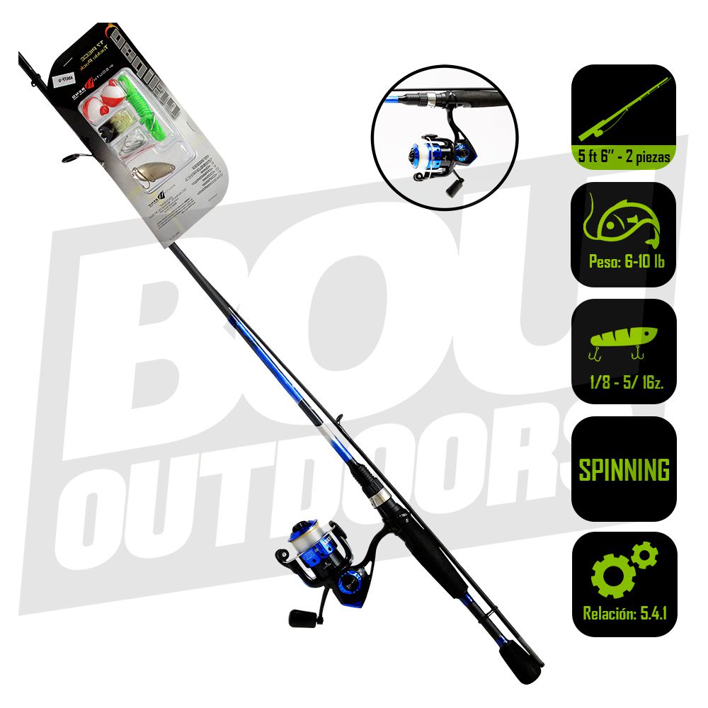 CAÑA PESCA ECLIPSE 5 PIES 6 PULG C/CARRETE EC-562/MLS