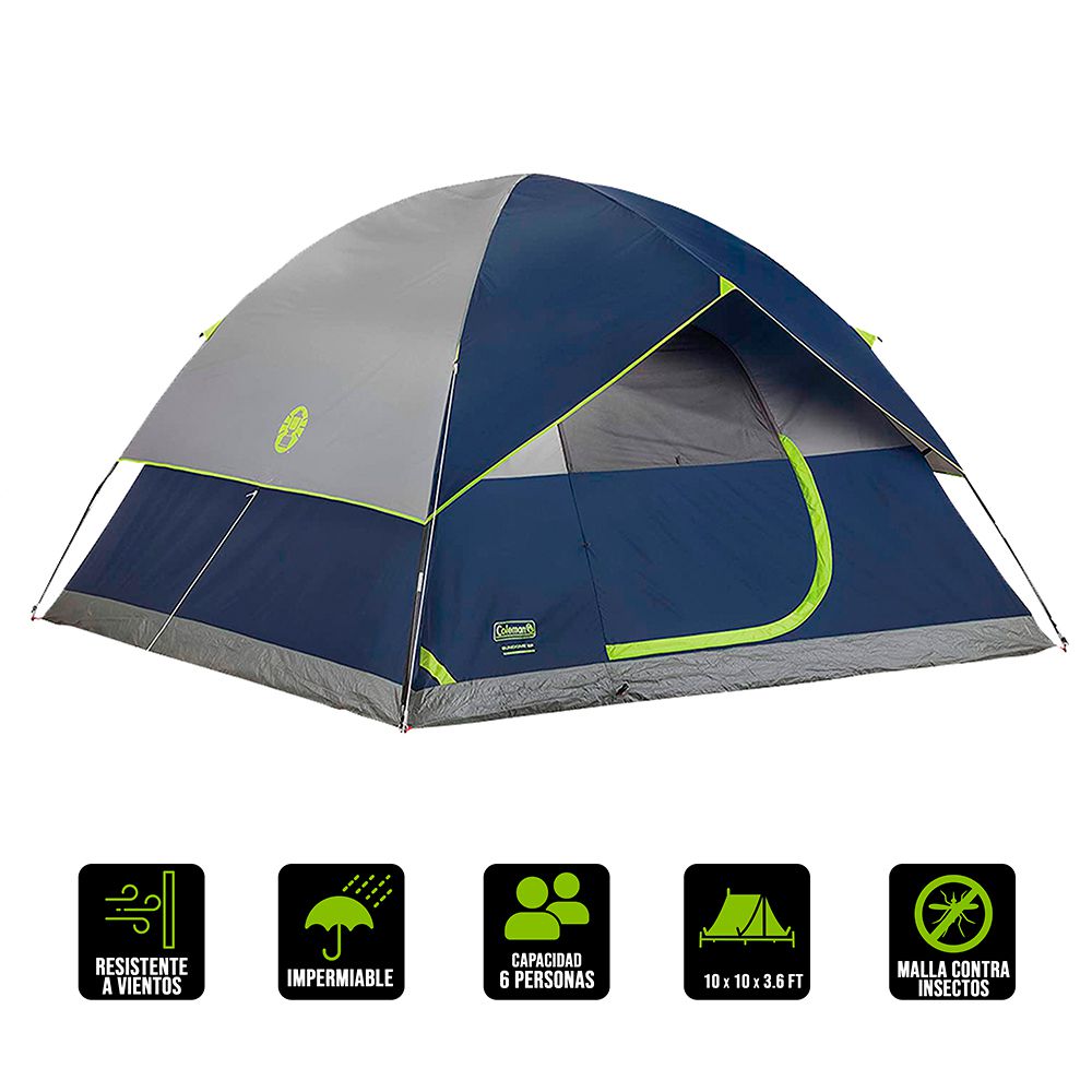 TIENDA CAMPAÑA SUNDOME 10X10 6 PERS. AZUL/GRIS COLEMAN 549