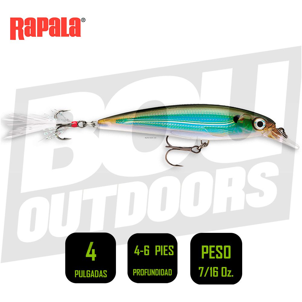 RAPALA XR10MBS X-RAP JERKBAIT 4 PULG 7/16OZ MOSS BACK SHINER