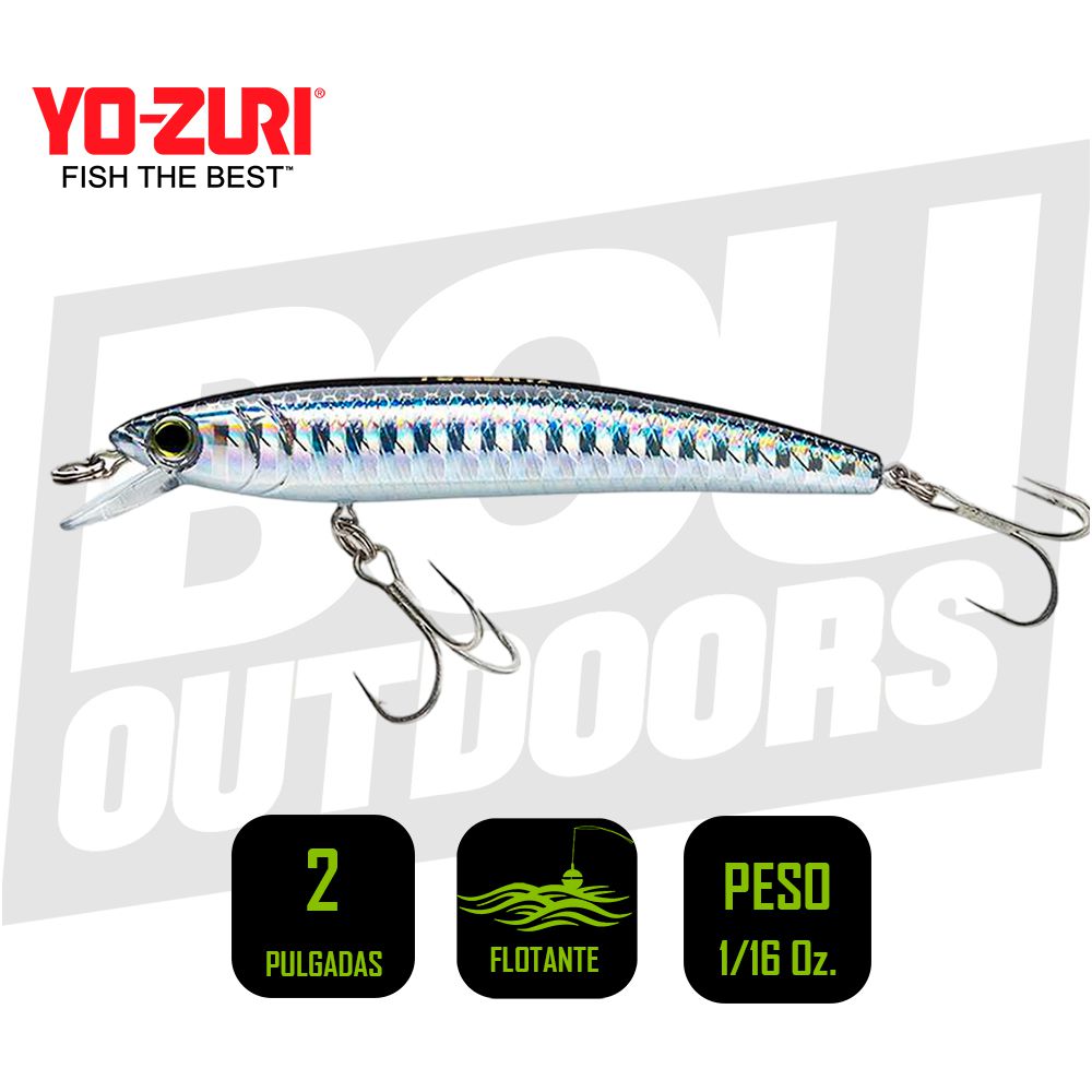 YO-ZURI PINS MINNOW 2 PULG 1/16 OZ SILVER MINNOW FLOATING F1161HSR