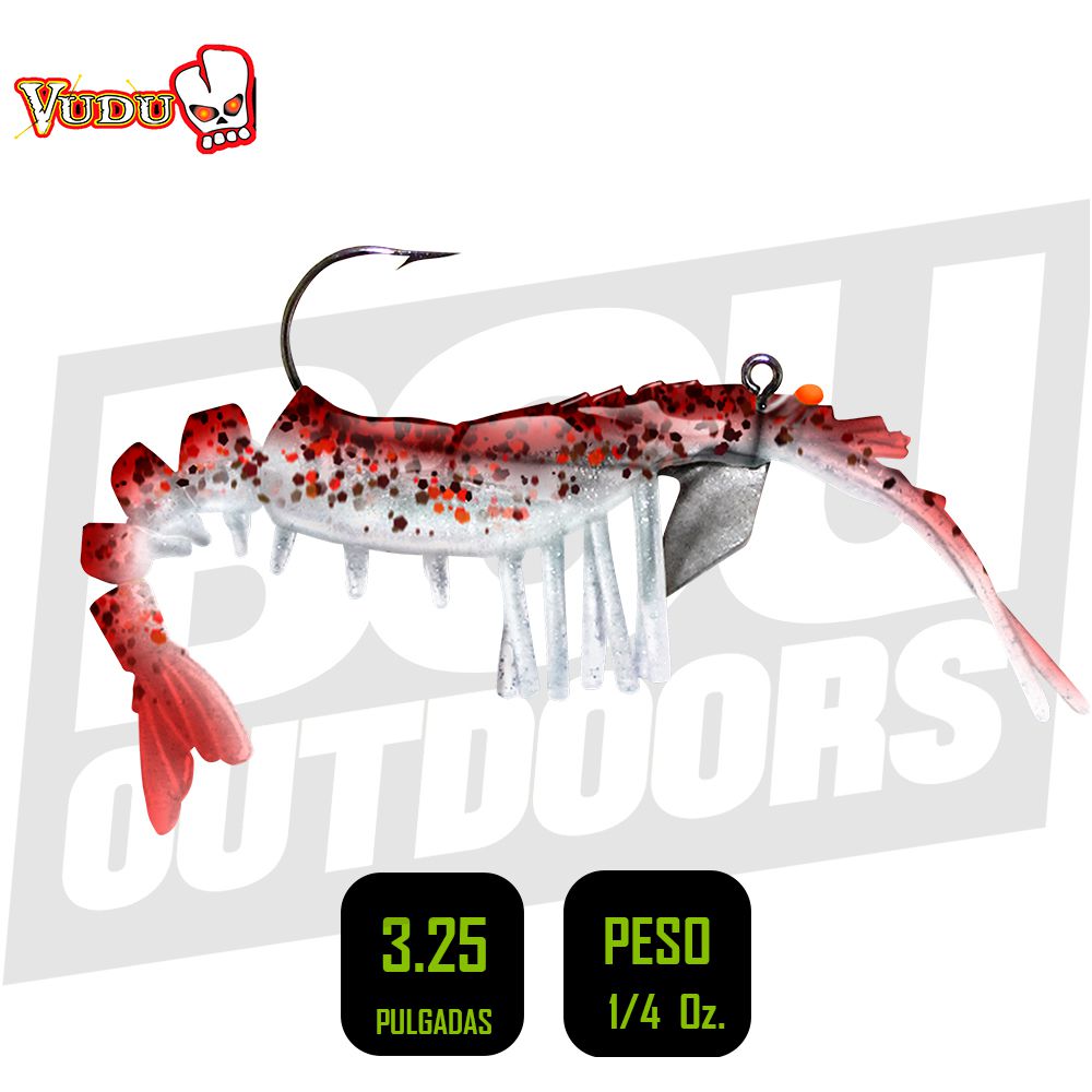 SHRIMP VUDU 3.25 PULG 1/4 OZ RED PEPPER 2PK E-VS35-14-49