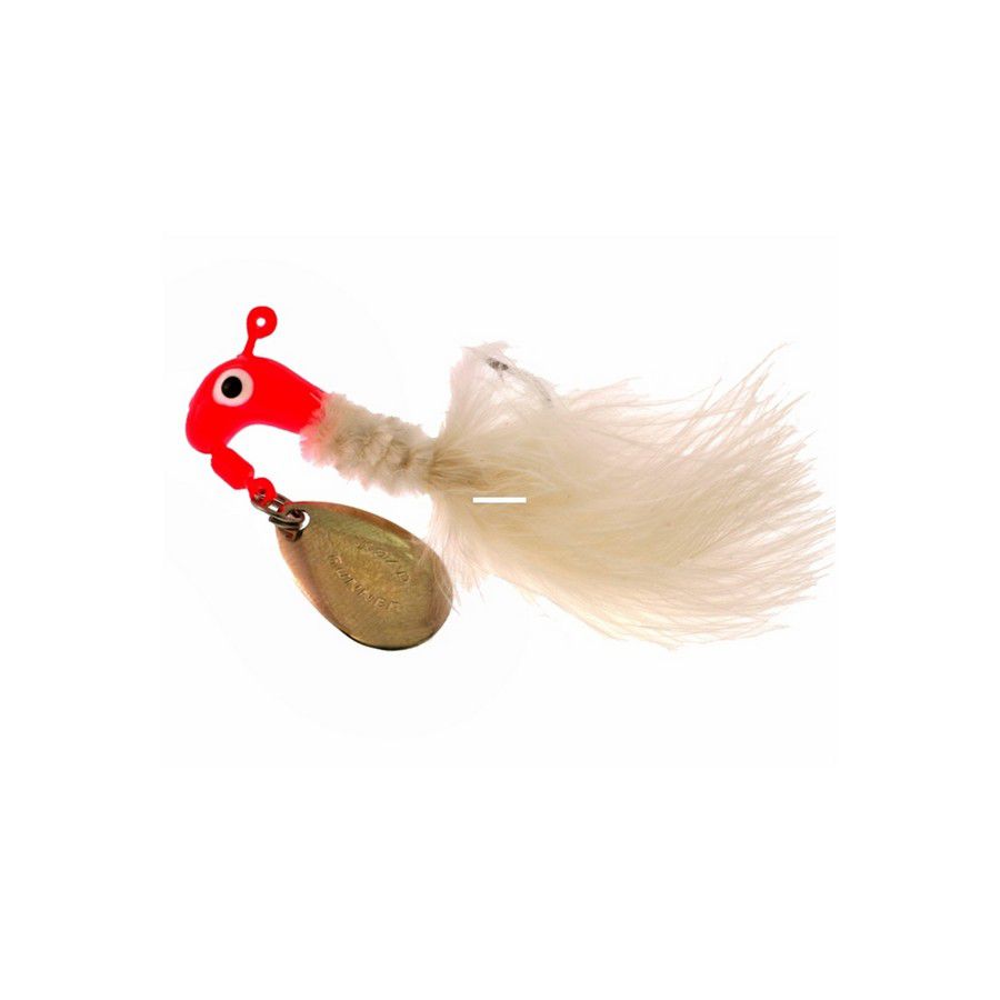 MARABOU JIG 1/8 OZ FLOURESCENT RED WHITE 1003-009 2PZA