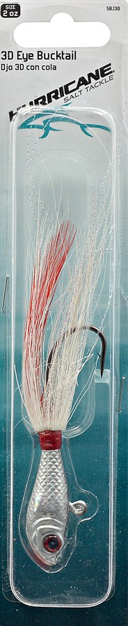 HURRICANE PLUMERO 3D STRIPER BUCKTAIL WHT 2 OZ SBJ3D-20-1