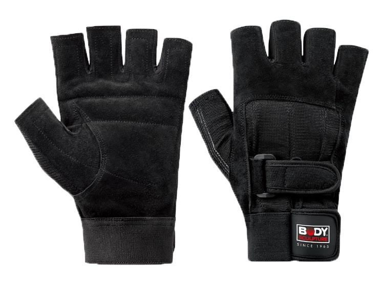 GUANTES P/PESAS CUERO-SPANDEX SOL-BW85-BK-L/SOL-BW85-BL-H (PAR)