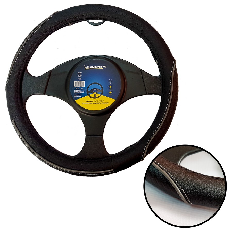 FORRO PARA TIMON AUTO MICHELIN NEGRO/GRIS ML-1004-G (DESC)