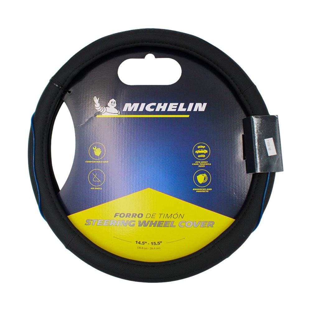 FORRO P/TIMON AUTO MICHELIN NEGRO/AZUL ML-1003-NAZ