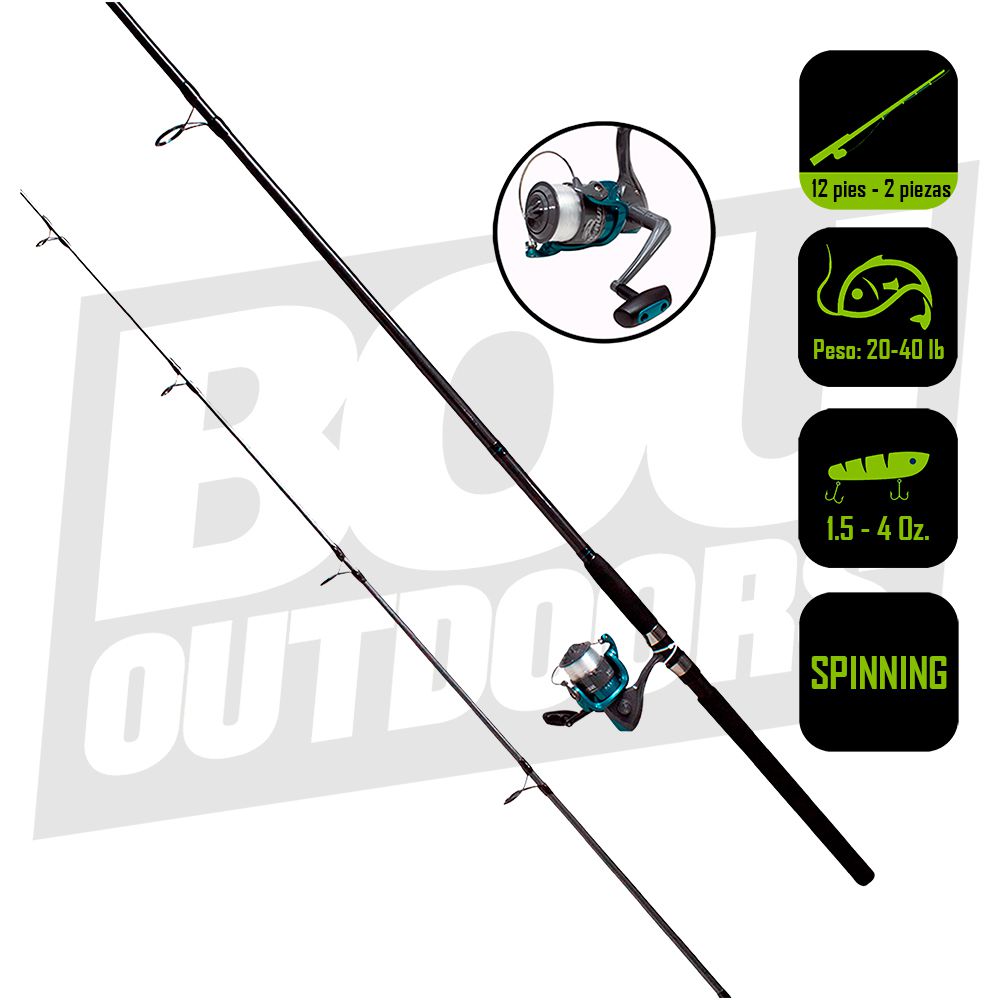 CAÑA PESCA C/CARRETE SEAHAWK 12 20-40LBS SH122S/170G