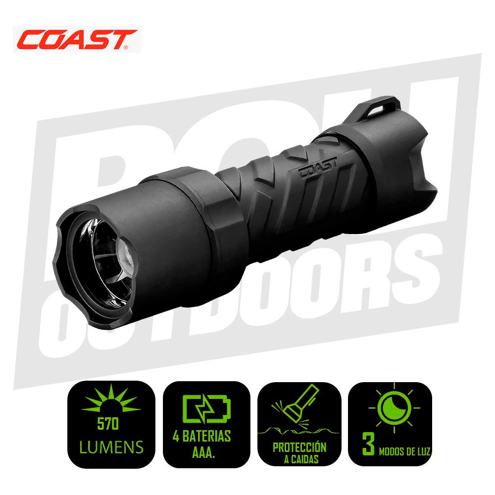 LAMPARA DE MANO LED DUO RECARGABLE COAST 570LM X 233M BLK PS400