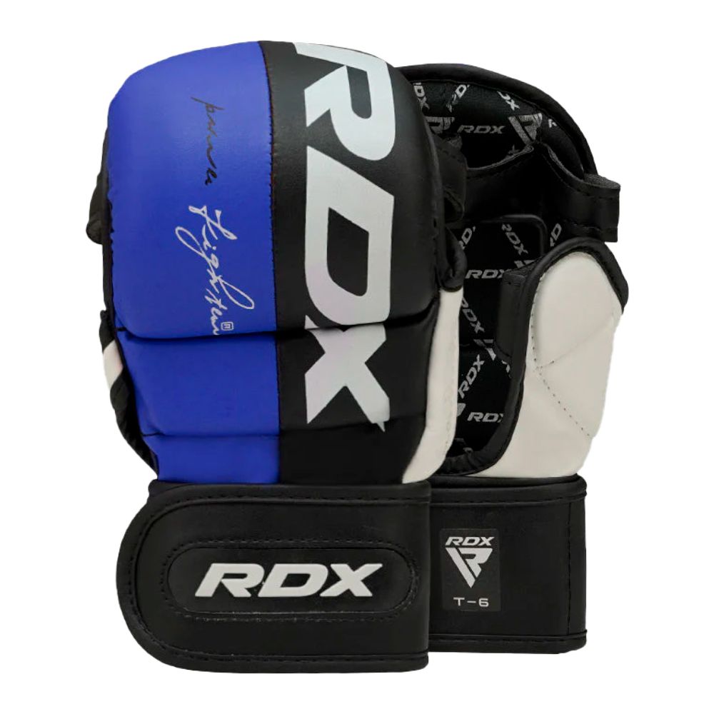 GUANTES MMA ENTRENAMIENTO RDX REX AZUL T6 PLUS-XL GGR-T6U-XL+