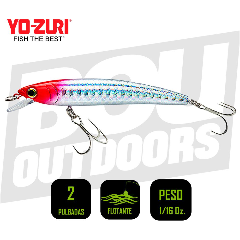 YO-ZURI PINS MINNOW 2 PULG 1/16 OZ RED HEAD F1161RH