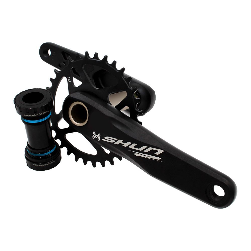 BIELA CON PLATO  32TX 175MM NEGRO MOD SS-8002