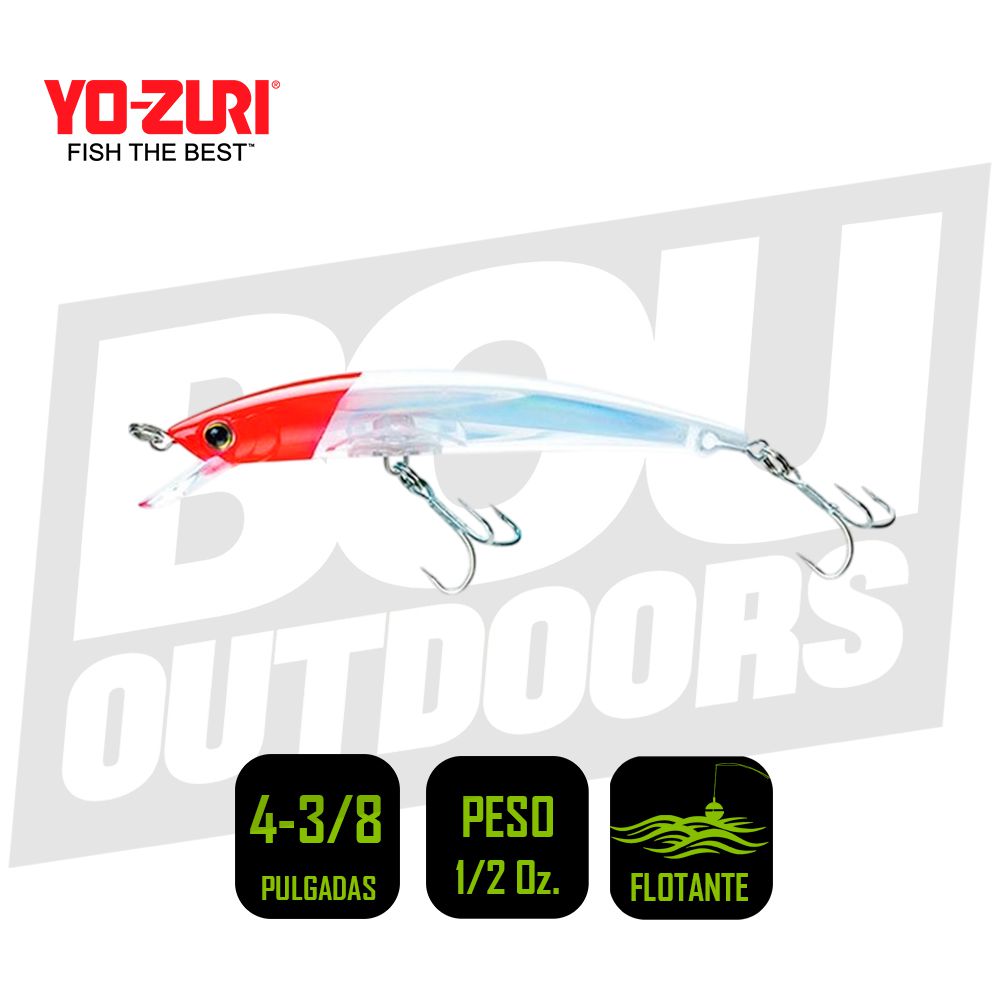 YO-ZURI CRYSTAL 3D MINNOW 4 3/8 PULG 1/2OZ RED HEAD F1146C5