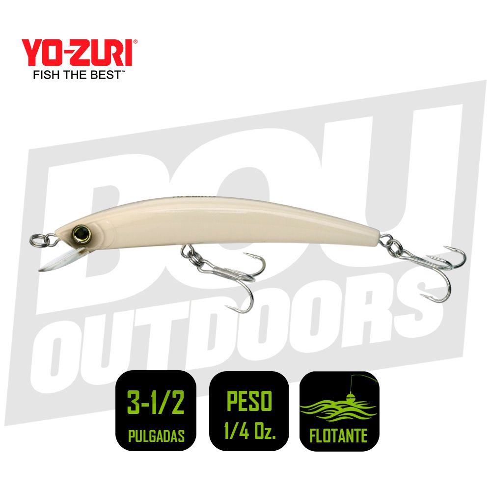 YO-ZURI CRYSTAL MINNOW 3 1/2 PULG 1/4OZ BONE R1123BONE