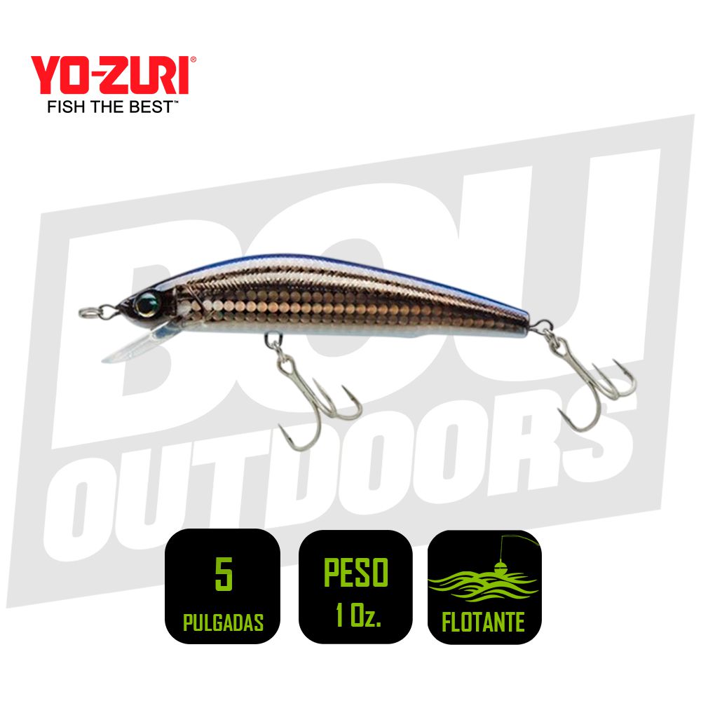 YO-ZURI MAG MINNOW 5 PULG 1OZ GHOST BLACK R1140HGLB