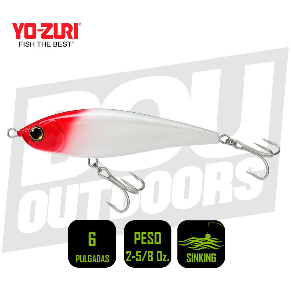 YO-ZURI HYDRO TWITCHBAIT 6 PULG 2 5/8OZ RED HEAD R1432PRH