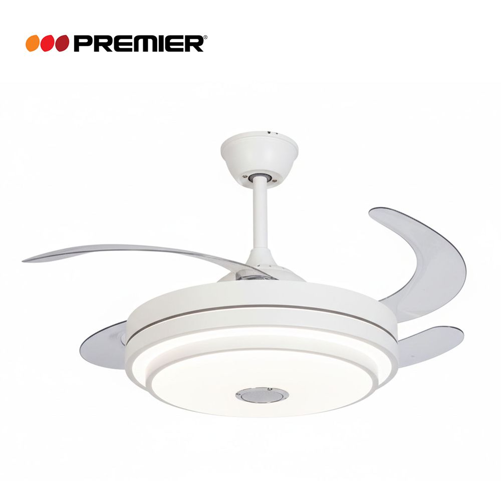 VENTILADOR TECHO ASPA RETRACTIL BOCINA BLANCO 20 PULG AB-9396CF(W)