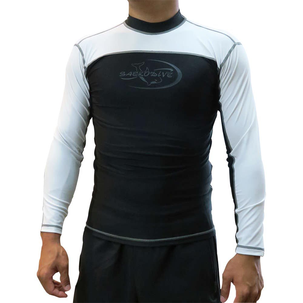 CAMISA RASH GUARD M. LARGA (2XL) NEGRO/CAMOBLANCO