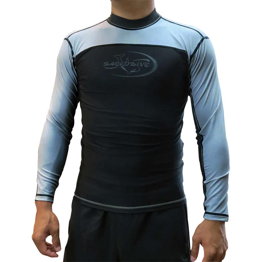 CAMISA RASH GUARD M. LARGA (XL) NEGRO/CAMOGRIS