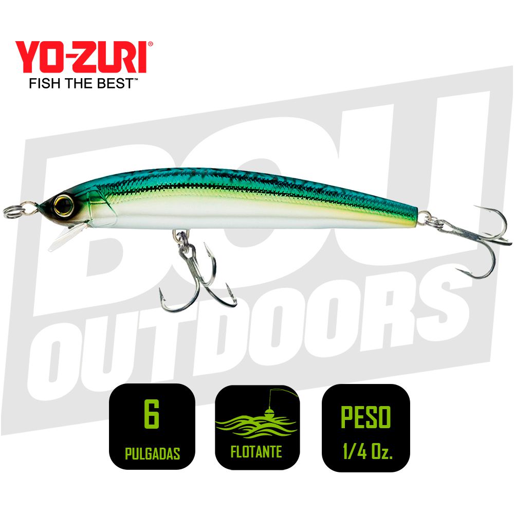 YO-ZURI HYDRO MINNOW 6 PULG 1 1/4OZ GREEN MACK R1322HGM