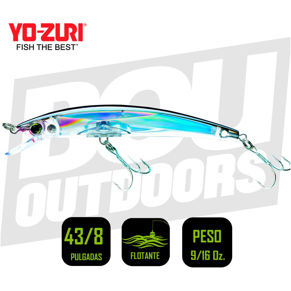 YO-ZURI CRYSTAL 3D MINNOW 4 3/8 PULG 9/16OZ SILVER BLACK F1149C4