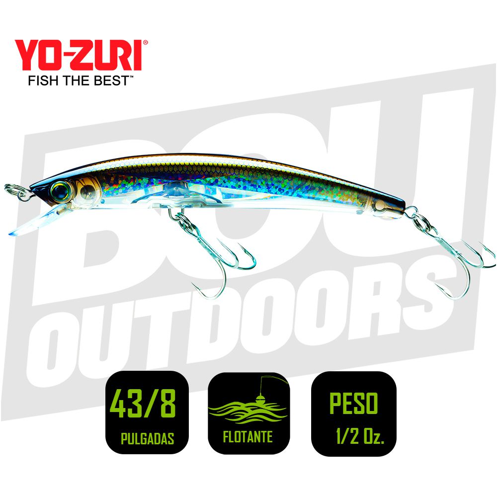 YO-ZURI HYDRO CRYSTAL MINNOW 4 3/8 PULG 1/2OZ SILVER BRONZE F1146SBR