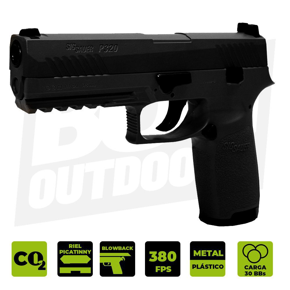 PISTOLA CO2 SIG SAUER P320 METAL BLK .177 SIG-A-P320-177B