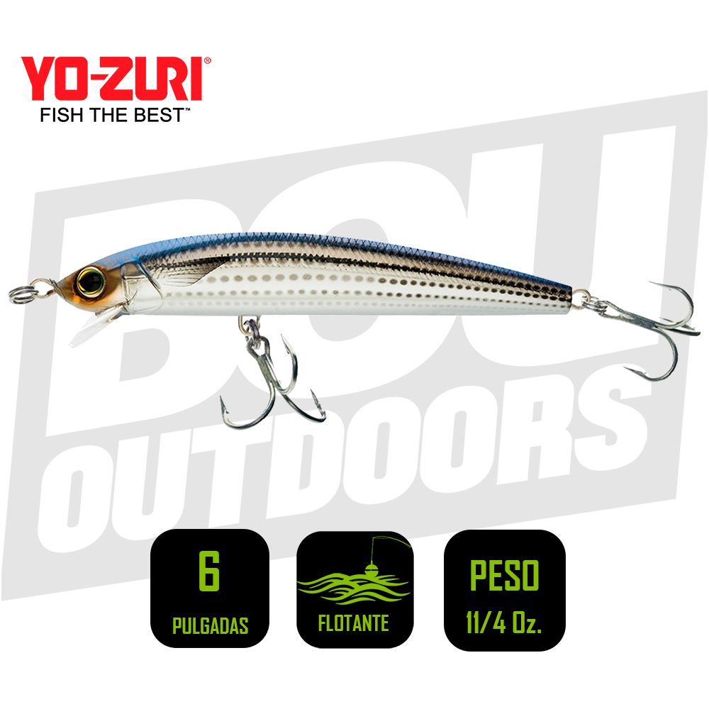 YO-ZURI HYDRO MINNOW 6 PULG 1 1/4OZ MULLET R1322HMT