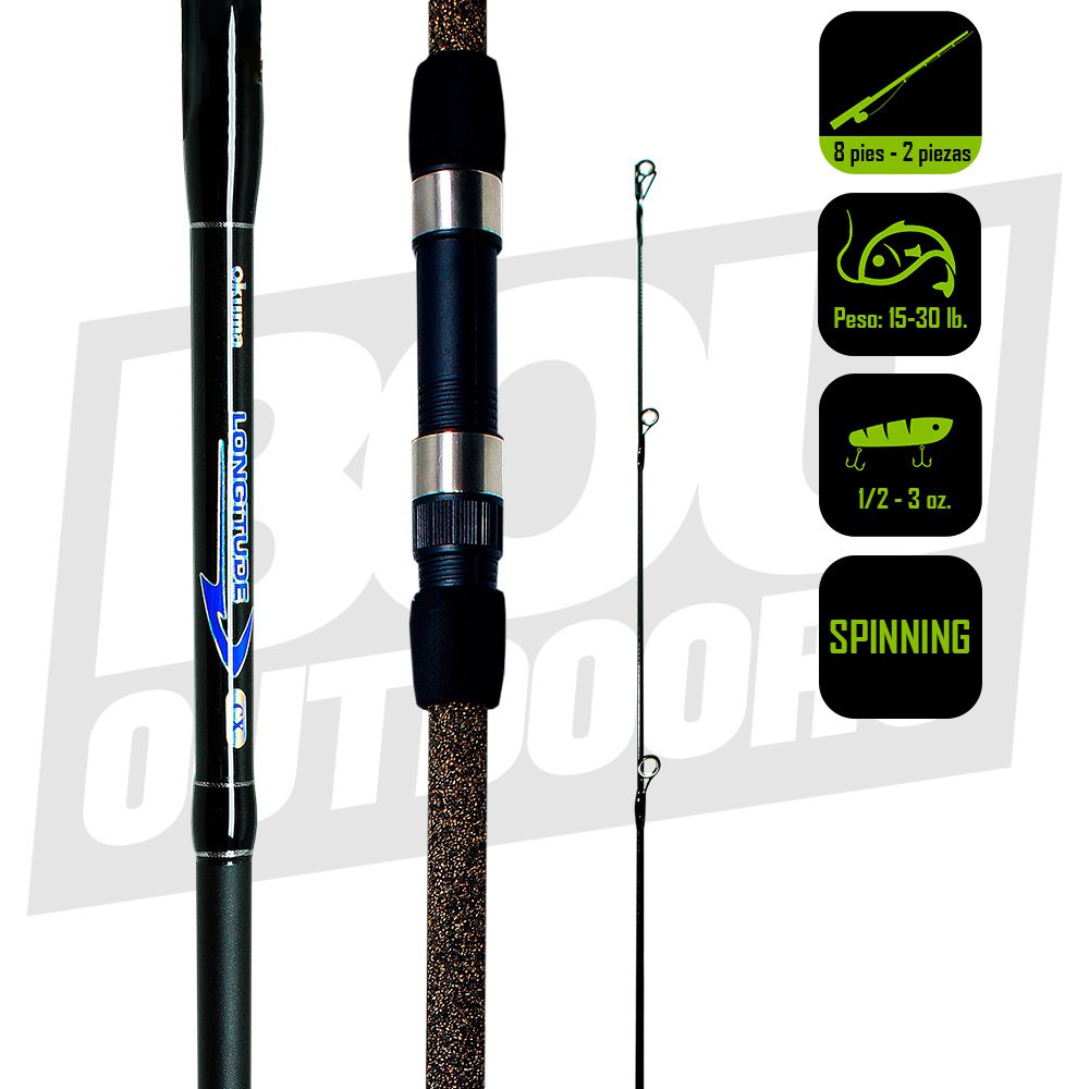 CAÑA PESCA SPINNING OKUMA LONGITUDE 8 PIES LC-S-802M