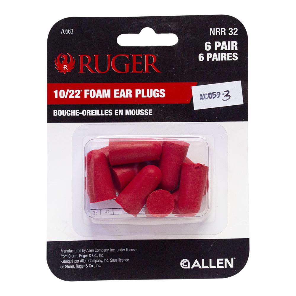 TAPONES PARA OIDOS DE ESPUMA ALLEN 70563 RUGER 10/22