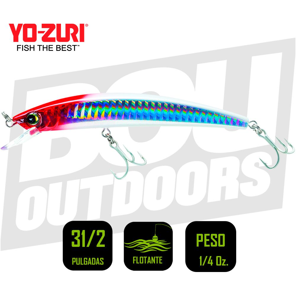 YO-ZURI HYDRO CRYSTAL MINNOW 3 1/2 PULG 1/4OZ RED HEAD R1123HRH