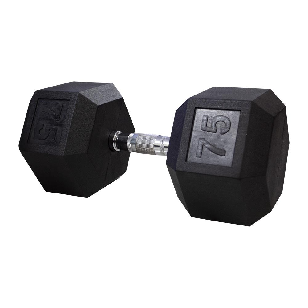 MANCUERNA HEX. RUBBER 75LBS (UNIDAD)