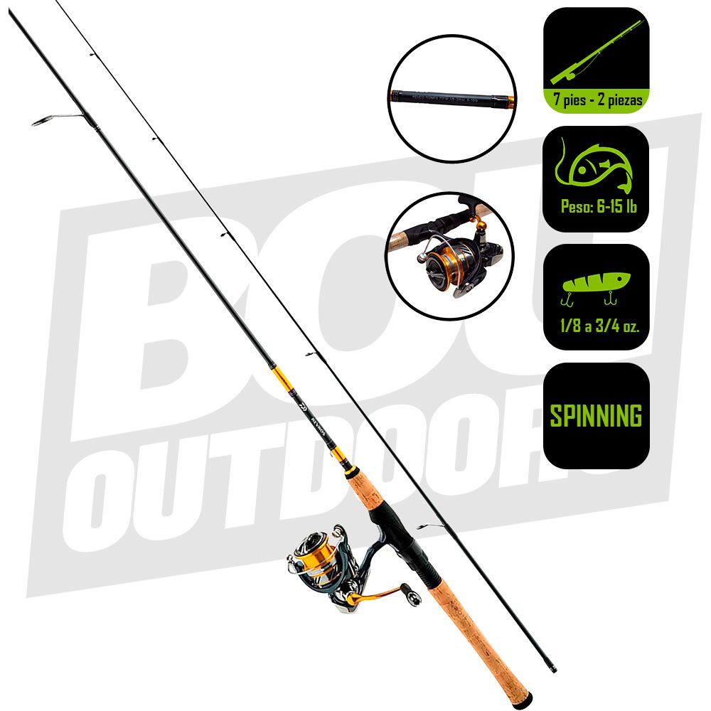 CAÑA PESCA CON CARRETE  SPINNING DAIWA REVROS LT 30/7 RVRLT30-4BI/G702M