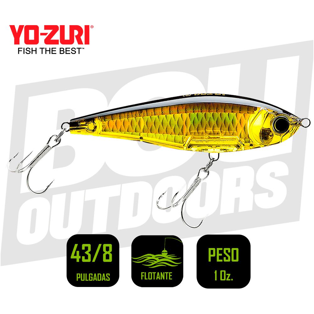 YO-ZURI INSHORE TWITCHBAIT 4 3/8 PULG 1OZ GOLD BLACK R1348HGBL