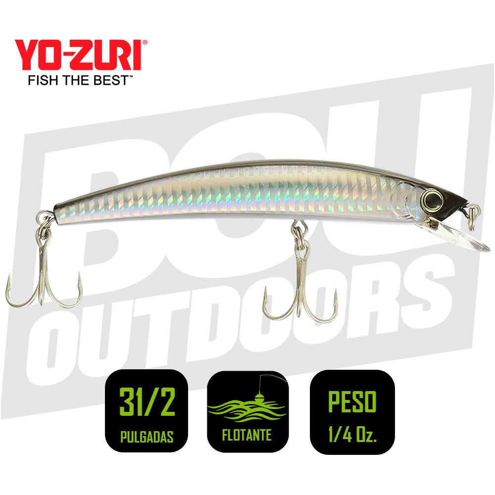 YO-ZURI HYDRO CRYSTAL MINNOW 3 1/2 PULG 1/4OZ SILVER BLACK R1123C4